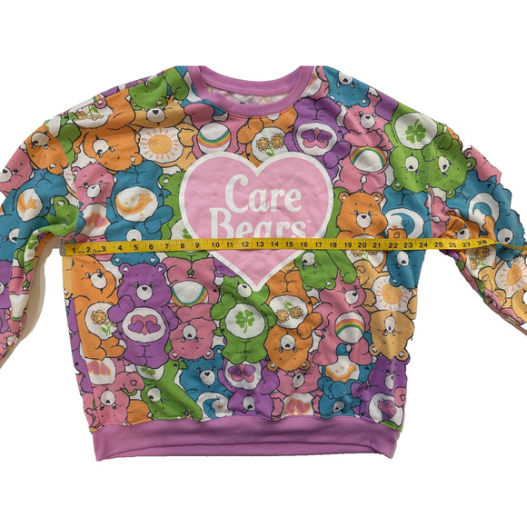 Care Bears Boxy Sweatshirt Womens XL Multicolor All Over Print Pullover Hybrid - Picture 4 of 7